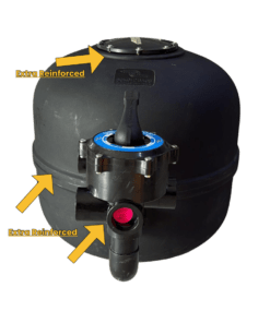 Premium UNI 2 bag black pool sand filter 545mm front view