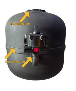 Premium UNI 5 bag black pool sand filter with reinforced tank and 5 year warranty